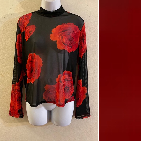 Sheer Floral Top - Picture 2 of 6